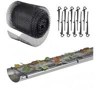 16CMX600CM Protector de canalón de plástico, protectores de hojas de malla resistentes para canalones, filtro de hojas de 6.3 pulgadas x 0.2 pulgadas x 19.6 pies