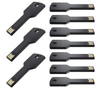 16GB Memoria USB Forma de Llave Pendrive 10 Piezas Uflatek USB 2.0 Pen Drive Negro Memorias Flash Drive Creative Impermeable Pen USB Externo Data Stick para Regalo