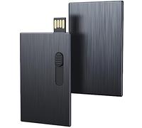 16GB Memoria USB Tarjeta de Crédito Empresarial Pendrive Uflatek USB 2.0 USB Memoria Negro Memorias Flash Drive Forma de Tarjeta de Crédito Novedad Pen USB Carcasa de Metal Externo Data Sticks