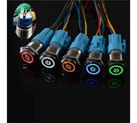 16mm 220V Metal Push Button Switch LED Light Self Lock/Momentary Reset Car Start Power Red 1Pcs(Green-Self lock)
