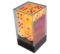16mm d6 Dice Block: Festive Sunburst with Rred (Importación USA)