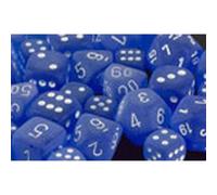 16mm d6 Dice Block: Frosted Blue with White (Importación USA)