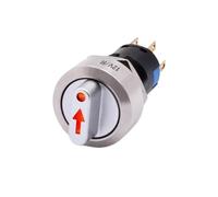 16mm Metal Rotary Selector Switch 2 3 Position On Off 12V Led Light Red Green Push Button Switch 1NO1NC 2NO2NC Latching SPDT(White LED)