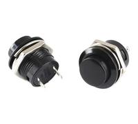16mm Momentary Push Button Switch R13-507 Self-Recovery Button 6A 125V 3A 250V(Black)