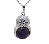 16MM Tiger Eye Howlite Stone Rose Pink Quartz Round Bead Pendant Necklaces,Amethysts