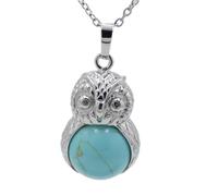 16MM Tiger Eye Howlite Stone Rose Pink Quartz Round Bead Pendant Necklaces,Turquoise