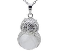 16MM Tiger Eye Howlite Stone Rose Pink Quartz Round Bead Pendant Necklaces,White Crystal