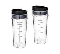 16Oz Replacement Cups for Ninja QB3001SS Fit Compact Personal Blender, with Lids- 2 Pack