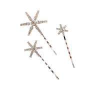 16pc Crystal Stars Moon Hair Clip Pins Set Snowflake Star Bride Hairpins Women Side Clips Barrettes Accessories(16pcs set silver1)