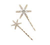 16pc Crystal Stars Moon Hair Clip Pins Set Snowflake Star Bride Hairpins Women Side Clips Barrettes Accessories(16pcs set Star G)