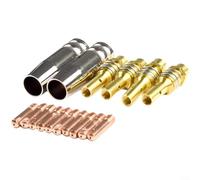 16PC MIG Punta de Contacto Consumibles Set para MB15 15AK Soplete de Soldadura con Puntas de Contacto 0 6/0 8/0 9/1 0/1 2 mm Diámetro Boquillas y Soportes (0.9mm)