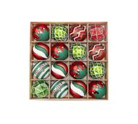 16pcs Christmas Ball with Hole Unbreakable Lanyard Design Xmas Party Decor Hanging Color Ball for Party