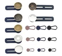 16pcs extensores de botones de jeans, Botones de cintura ajustables, juego de extensores de botones de metal, extensores instantáneos sin costuras, unisex, pantalones,faldas de mezclilla (5 tamaños)