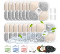 16Pcs Filtro Fuente para Gatos, Filtro Bebedero Gatos, Carbón Activado Filtros Fuente Gatos para Catit Fuente, Filtros para Fuente de Agua Gatos Equipado con 4 Mangueras de Fuente