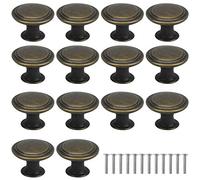 16PCS Perillas de Gabinete Redondas, Vintage Bronce Pomo para Armario Redondo, Perillas Redondas para Muebles, Manijas de Cajones para Armarios, Tiradores para Cajón para Puertas Armarios de Cocina