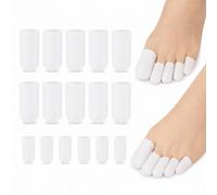 16PCS Protector Dedos Pies Silicona, Dedales de Silicona, Mangas Transpirables Toe Cap and Protector for Pain Relief, Missing or Ingrown Toenails, Corns, Calluses, Blisters