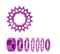 16T 18T - Juego de conversión dentada de una sola velocidad para bicicletas de múltiples velocidades, casetes de una sola velocidad con espaciador y anillos de bloqueo, juego de conversión de ruedas