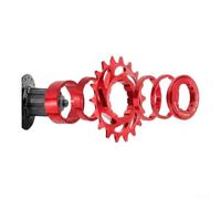 16T 18T piñón libre de una sola velocidad CNC de aluminio para bicicletas de engranaje fijo MTB con anillos espaciadores y conjunto de anillo de bloqueo (rojo-18T)
