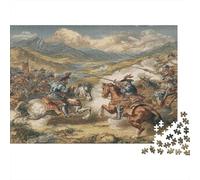 16th-Century Figures in Military Uniforms Fighting Rompecabezas Sostenibles Estampados para Adultos De Madera De 38x26cm/1000pcs