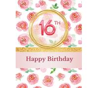 16th Happy Birthday - The Guest Book: "HBGB16001H" The Wish book for entries from guests who celebrate birthday with you together