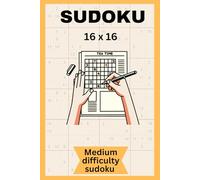 16x16 Sudoku Puzzle: 80 Puzzles | 16x16 Sudoku | Medium Difficulty Sudoku | 6x9 inches | Gifts for vacations