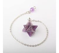 16x16MM Natural Aventurine Quartz Pendulum Pendant With Chain 1PCS-amethyst