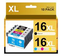 16XL 16 Cartuchos de Impresora Multipack compatibles con Epson 16XL Multipack para Epson WF 2630 para WF-2760 WF-2750 WF-2660 WF-2650 WF-2540 WF-2530 WF-2510 WF-2010 (Paquete de 10)