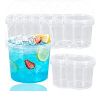 17/26/35 oz Cocktail Buckets with Lids and Straw, Small Drink Buckets with Lids and Straws, Reusable Cups Decor, Ice Cream - Sturdy Food Safe Party Cups for Pool, Beach (30pcs,500ml/17.6oz)