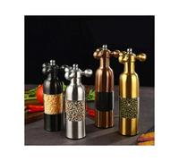 (17.5cm,Silver)Black Pepper Mill Salt Pepper Grinder Spice Grinder Kitchen Creative Gadgets Pepper And Salt Grinder Grindering 2024 HOT