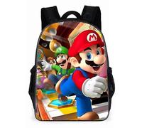 (17) Anime Super Mario Luigi Peach Bowser Koopa Yoshi Cosplay Disfraz Mochila Computadora Mochila Escolar