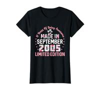 17 años 17 cumpleaños Hecho en septiembre de 2005 Floral Camiseta