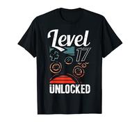17 Años Cumpleaños Chicos Gamer Level 17 unlocked Joven Camiseta