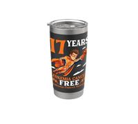 17 Años Naranja Leucemia Cáncer Libre Superhéroe Niño Superviviente Vaso térmico de acero inoxidable de doble pared