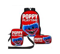 (17) Conjunto de tres piezas de mochila para estudiantes Poppy Playtime, mochila estampada para niños