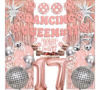 17 cumpleaños niña dancing queen - 30 unidades set de decoración de oro rosa bailando banner confeti discoteca globos lluvia decoración para tu mamá mia despedida de soltera fiesta de discoteca