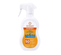 Ecran Denenes - Leche Protectora Solar FPS 50 para Niños en Spray 80 Minutos de Protección en el Agua UVB, UVA e IR-A con Extracto Algodón y Vitamina 270ml