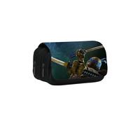 (17) Estuche para lápices de doble capa con diseño de las Tortugas Ninja Mutantes Adolescentes, organizador