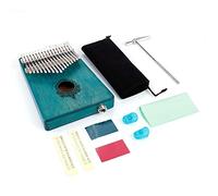 17 - Key Kalimba Thumb Piano | Mahogany Wooden Body with Built - in Pickup | Portable Musical Instrument for Beginners/Adults/Young Players | Includes Tuning Hammer & Carry Bag (Blue)