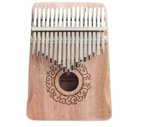 17 Keys Kalimba Thumb Piano Mahogany Body Musical Instrument Piano De Pulgar(Beige,B)