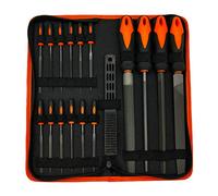 17 limas de metal de mano, 4 limas grandes, 12 limas de aguja, 1 cepillo para limas de metal, trabajo, madera, joyería, modelo de rueda de molienda para amoladora de banco