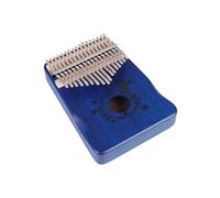 17 llaves pulgar piano con patrón de ciervos instrumentos musicales portátiles hecho de madera de flor de durazno premium para principiantes y viajeros (Azul)