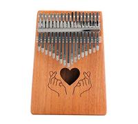 17 llaves pulgar piano para niños adultos principiantes profesional, makogany wood 12 diseño estilos kalimba mbira sanza con instrucción de estudio y afinar martillo (Color : Love)