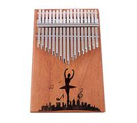 17 llaves pulgar piano para niños adultos principiantes profesional, makogany wood 12 diseño estilos kalimba mbira sanza con instrucción de estudio y afinar martillo (Color : Dancer)