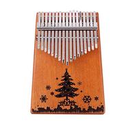 17 llaves pulgar piano para niños adultos principiantes profesional, makogany wood 12 diseño estilos kalimba mbira sanza con instrucción de estudio y afinar martillo (Color : Christmas Tree)