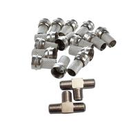 17 Pcs Twist- Coax Coaxial Cable RF Connector Male for CCTV Camera RG6 F-Type & 2-Way F-Type