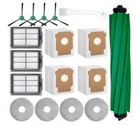 17 piezas de Accesorios para iRobot Roomba Plus 505/405 Combo, Kits de reemplazo aspiradora, 1 Cepillos Principales, 4 Cepillos Laterales, 3 Filtros, 4 Paños Mopa, 4 Bolsas de Polvo,1 Cepillo Limpieza
