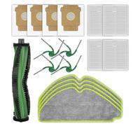 17 piezas de repuesto compatibles con iRobot 115 Combo Robot Aspirador | 1 cepillo de rodillo, 4 cepillos laterales, 4 bolsas de polvo, 4 filtros HEPA, 4 almohadillas para fregona, kit de accesorios