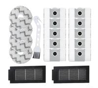 17 piezas de repuesto para aspiradora robot Ecovacs T50 Pro, incluye trapeadores, bolsas de polvo, filtros, cepillos laterales, kit de herramientas de limpieza