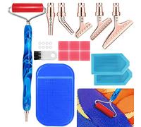 17 Piezas Diamante Arte Pintura Pluma Accesorios, AIFUDA 45°Ergonómico 5Puntas de Metal y 1 Rodillo, Kits de Herramientas de Pintura de Diamante 5D