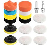 17 Piezas Esponja de Pulido Pulidora Coche 80 MM Lana para Pulir Kit de Almohadillas Pulido Esponjas Kit Pulimento Coche Utilizado para Pulir Esmerilar Y Encerar Superficie Pulida